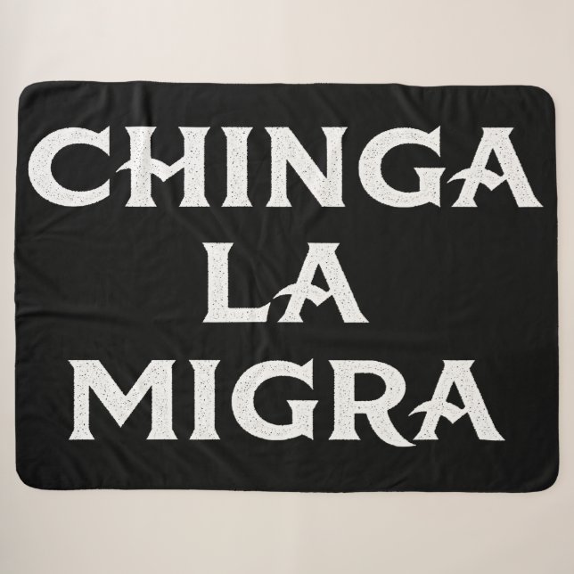 Chinga LA Migra Sherpa Blanket (Front (Horizontal))