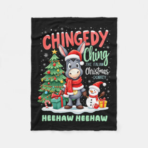 Chingedy Ching The Italian Christmas Donkey Heehaw Fleece Blanket