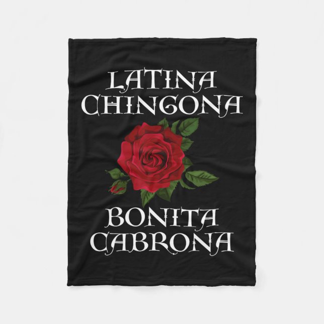 Chingona Bonita Cabrona Hispanic Chicana Feminist  Fleece Blanket (Front)