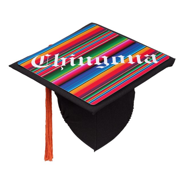Chingona graduation cap top/ tassel topper (Angled)