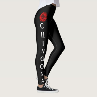 Chingona leggings with a rose
