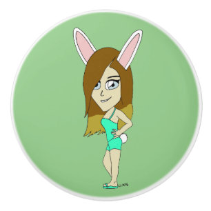 Chini Bunny girl  Ceramic Knob