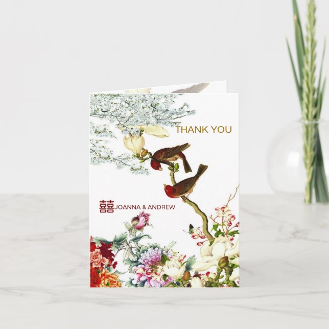 © chinois Flourishing de carte de remerciements de (Devant)