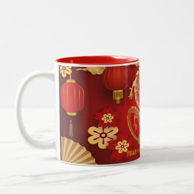 Chinois Lunar Nouvel An 2024 Dragon Gold MUGS (Gauche)