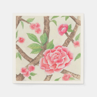 CHinois Pink Peony Cocktail Napkin