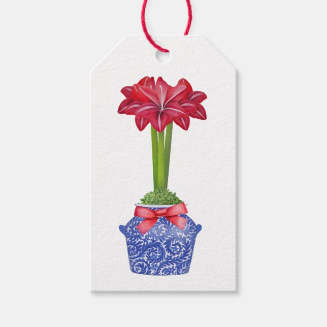 Chinoiserie Amaryllis Gift Tags (Front)
