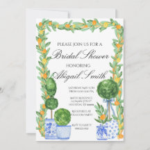Chinoiserie and Citrus Bridal Shower Invitation