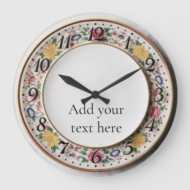 Chinoiserie Antique Export Style Personalize Large Clock (Front)