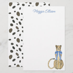 Chinoiserie Aquarelle Bow Cheetah papeterie