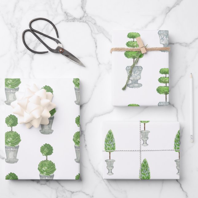 Chinoiserie Aquarelle Papier à enveloppement Topia (Recto)