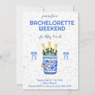 Chinoiserie Bachelorette Weekend Grandmillennial Invitation