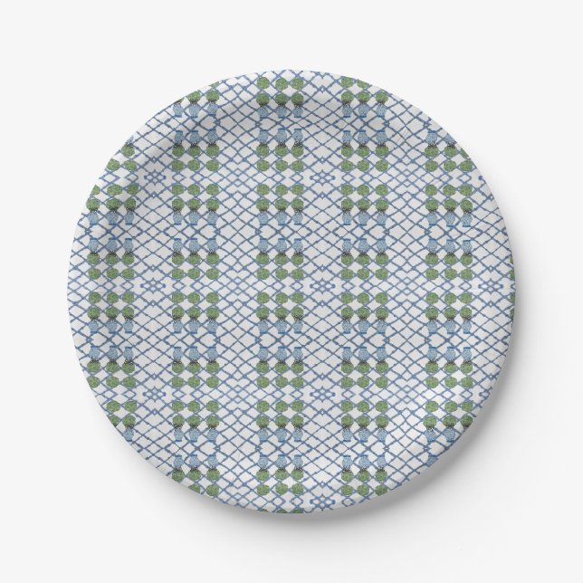 Chinoiserie Bamboo Topiaries Topiary  Paper Guest  Paper Plate (Front)