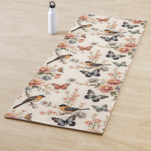 Chinoiserie Bird and Butterfly Harmony Yoga Mat