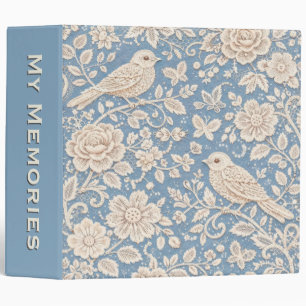Chinoiserie Bird and Flower Seamless Pattern Binder