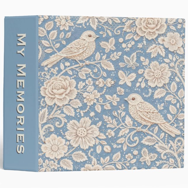 Chinoiserie Bird and Flower Seamless Pattern Binder (Front/Spine)