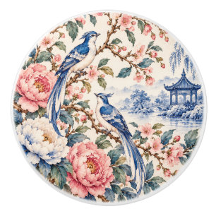 Chinoiserie Birds and Blossoms Drawer Knob