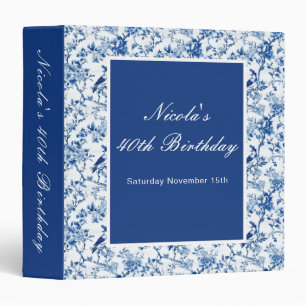 Chinoiserie Birds and Flowers Birthday Photo Album Binder