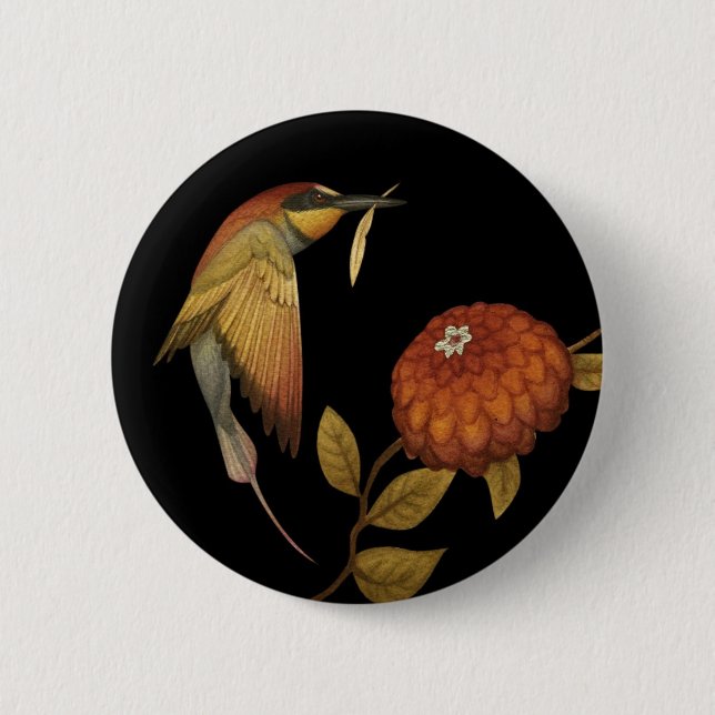 Chinoiserie Birds I - Button (Front)