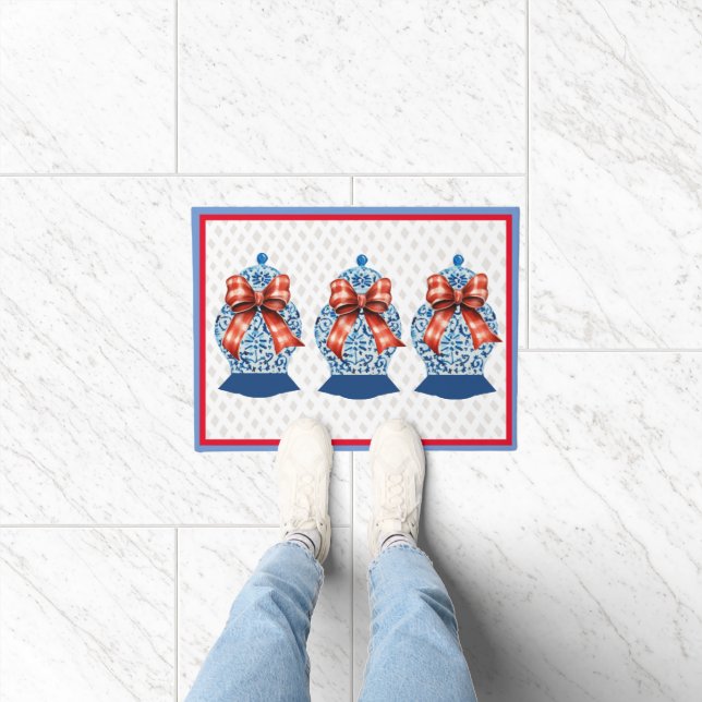 Chinoiserie Bleu Blanc Ginger Jar Tapis (Intérieur)