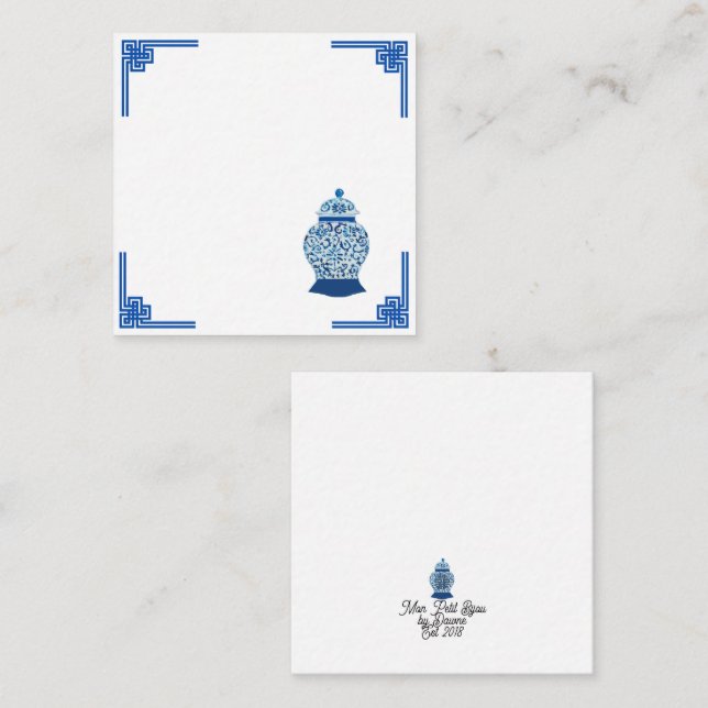 Chinoiserie Blue and White Ginger Jar Card (Front/Back)