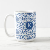 Chinoiserie Blue And White Monogram Initial
