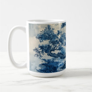 Chinoiserie Blue and White Porcelain Design  Coffee Mug