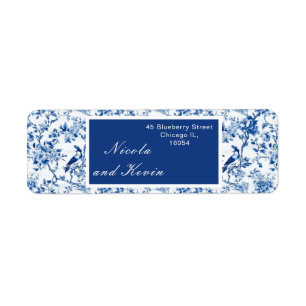 Chinoiserie Blue Birds and Flowers Mariage