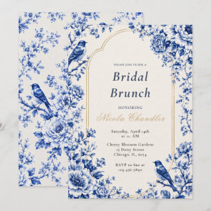Chinoiserie Blue Bridal Brunch Invitation