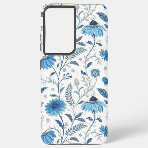 Chinoiserie Blue Echinacea Pattern Samsung Galaxy Case