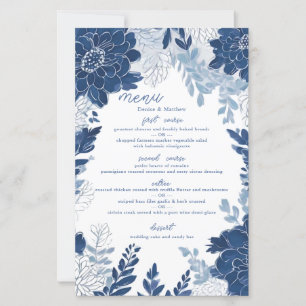 Chinoiserie Blue Elegant Pagoda and Floral Toile