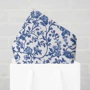 Chinoiserie Blue Floral Decoupage Tissue Paper
