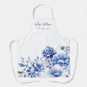 Chinoiserie Blue flowers apron