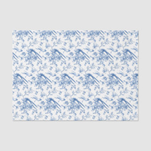 Chinoiserie Blue Flowers & Birds Decoupage Tissue Paper