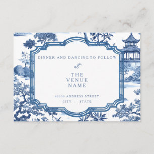 Chinoiserie Blue Reception Card 