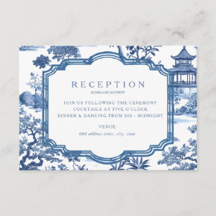 Chinoiserie Blue Reception Card