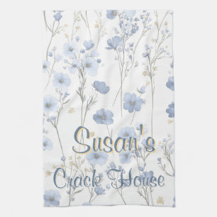Chinoiserie Blue Toile Mahjong Kitchen Towel
