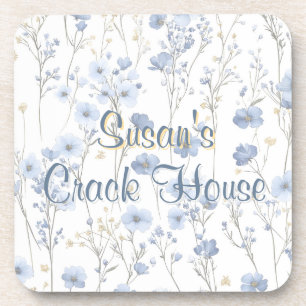 Chinoiserie Blue Toile Peacock Custom Mahjong Coaster