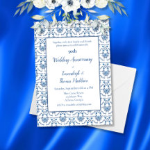 Chinoiserie Blue White 50th Wedding Anniversary