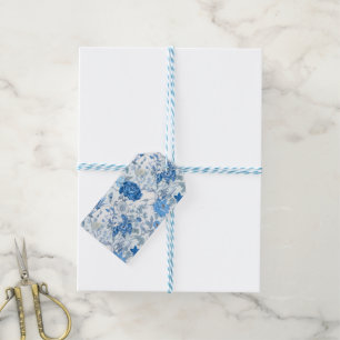 Chinoiserie Blue Wild Flower Gift Tag
