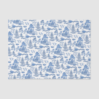 Chinoiserie Blue Willow Decoupage Tissue Paper