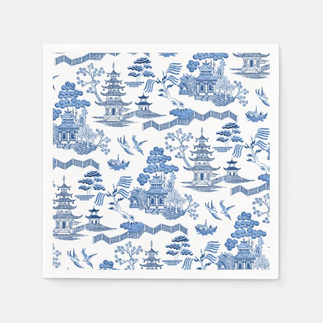 Chinoiserie Blue Willow Napkin (Front)