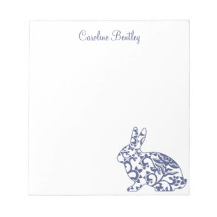 Chinoiserie Bunny Rabbit Personalized Notepad