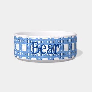 Chinoiserie Cane Trellis in Blue Porcelain Bowl