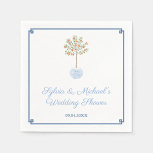 Chinoiserie Chic Citrus Orange Tree Bridal Shower Napkin