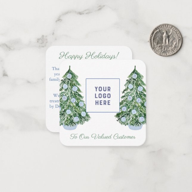 Chinoiserie Chic Customer Christmas Holidays Card (Front/Back In Situ)
