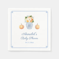 Chinoiserie Chic Fall Orange And Navy Baby Shower