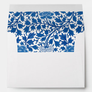 Chinoiserie Chic Floral Enveloppe bleue et blanch