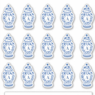 Chinoiserie Chic GingerJar Monogram Sticker