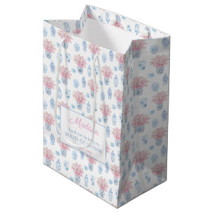 Chinoiserie Chic Pink & Blue Bridesmaids Thank You Medium Gift Bag