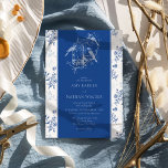 Chinoiserie Chic Vintage Blue and White Wedding Invitation<br><div class="desc">Chinoiserie wedding invitation oozing elegance, peace and harmony with delicate blue and white vintage botanical design. Elegant and romantic floral, with branches of roses and birds of nature and a colour palette in shades of blue inspired by rustic french toile, chic chinoiserie porcelain, delft pottery, the georgian, regency and victorian...</div>